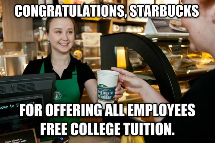 Starbucks offers workers free college tuition